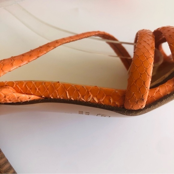 Coach Beatriz Orange Snake Embossed Strappy Sandals - Picture 15 of 15